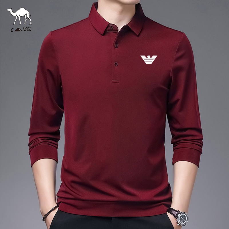 Áo thun polo tay dài thời trang mùa thu phong cách Hàn Quốc cho nam