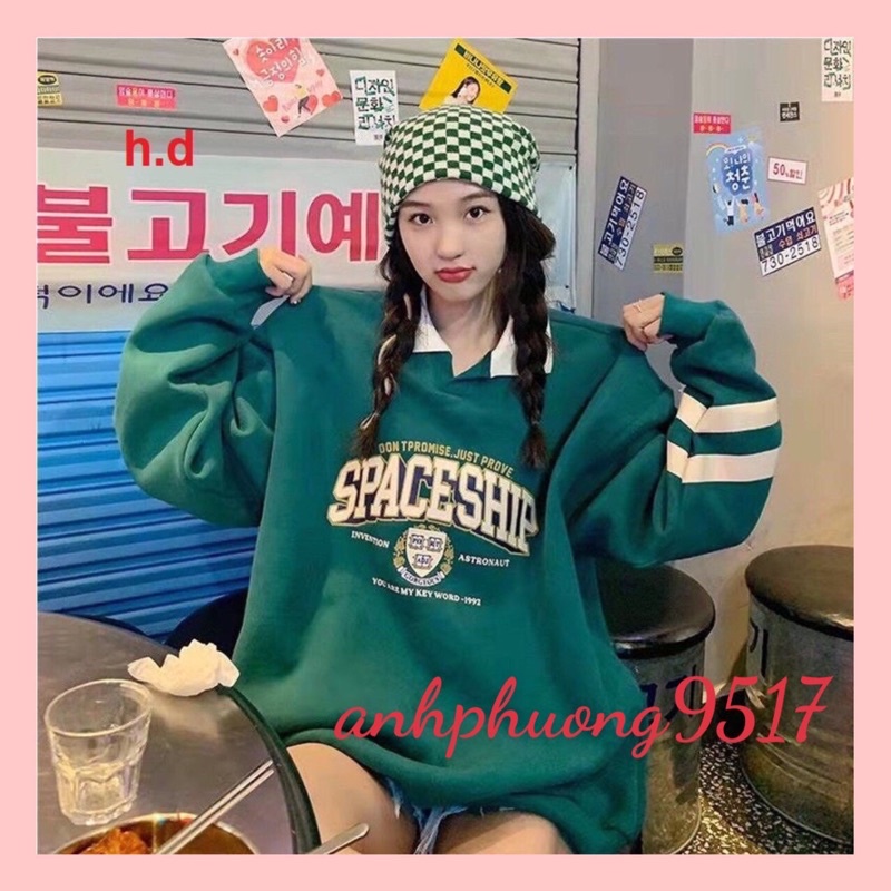 Áo sweater Polo Cổ Bẻ PeaceThun dài tay cặp,lớp Thu Đông chất nỉ bông dày dặn Trend Free ship