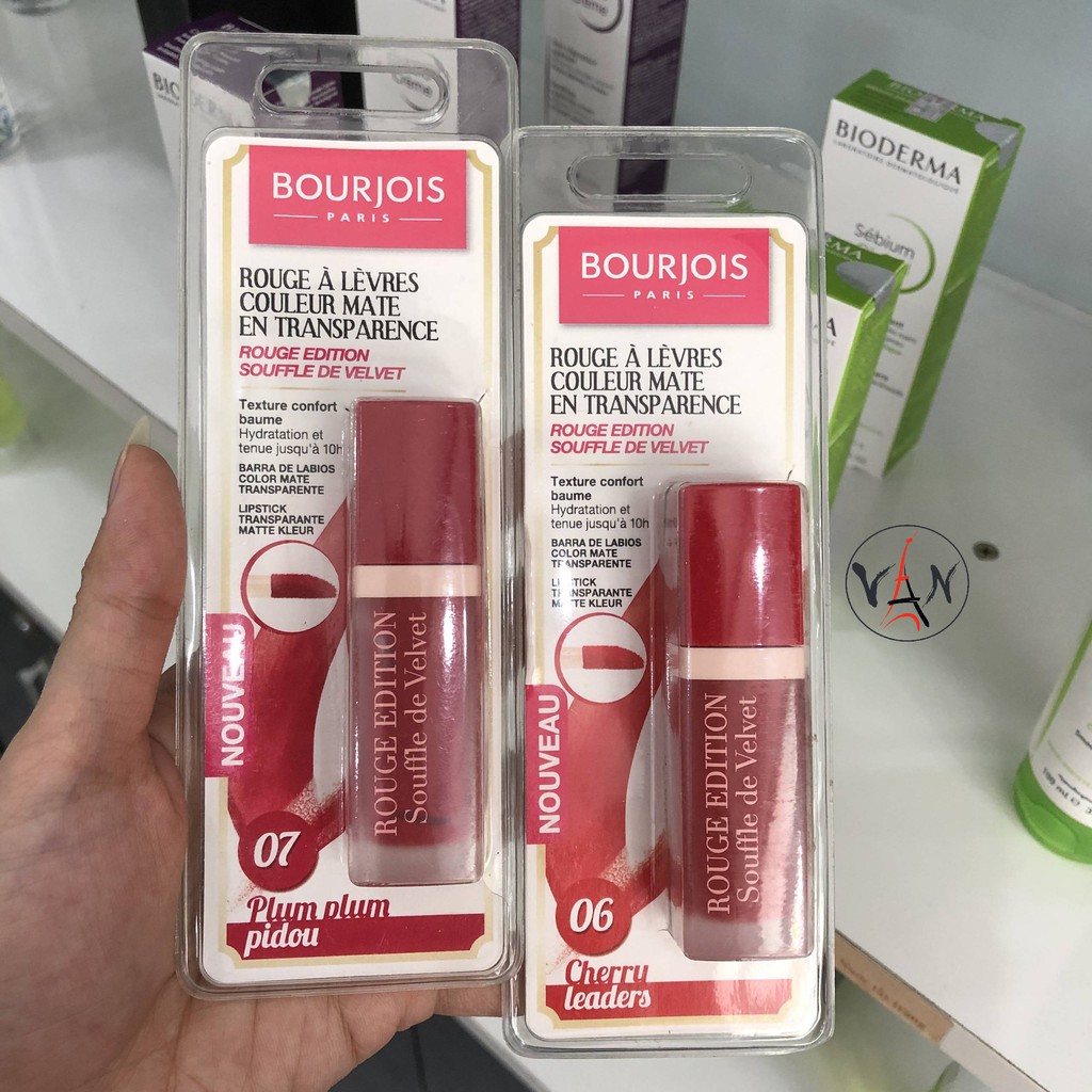 [ Bourjois Pháp ]  Son kem lì dưỡng bourjois souffle de velvet màu 06 và 07 - Hàng có vỉ