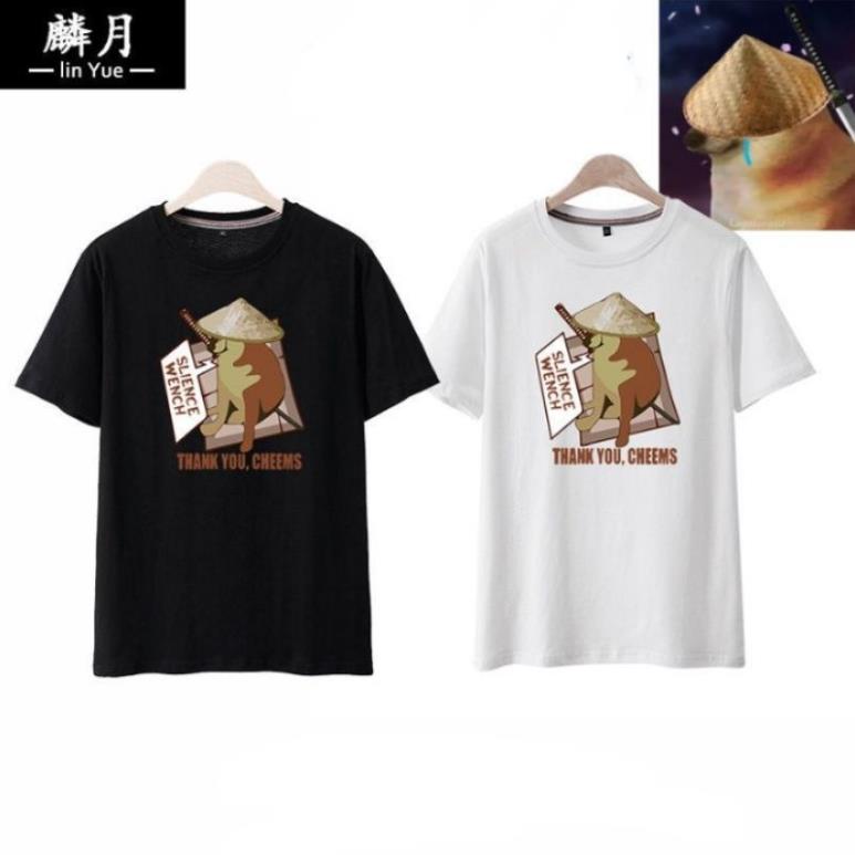 SIÊU HOT Áo Phông Tay Lửng Cheems Trắng Đen Đủ Size, Áo Meme Đẹp