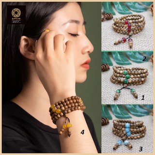 vòng tay trầm hương nữ tinh tế . Vòng trầm hương 108 hạt 6mm kết hợp đá tự nhiên, chuỗi 108 hạt trầm hương !