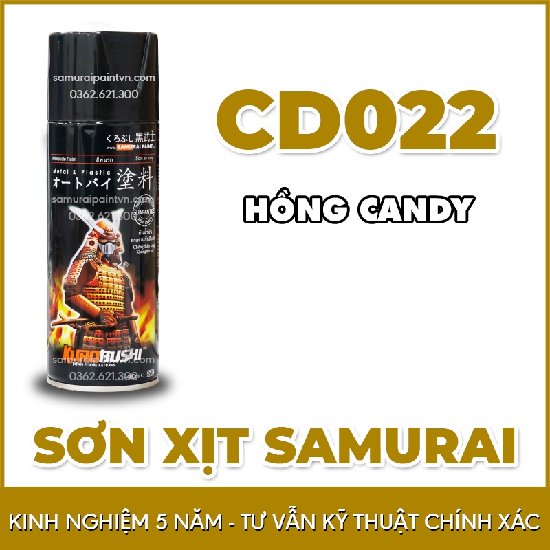 Sơn samurai màu hồng candy cd022 - sơn xịt samurai - ảnh sản phẩm 1