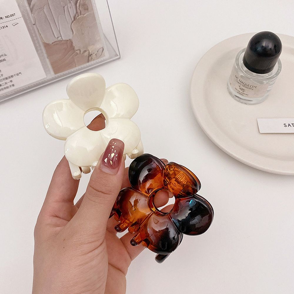 Kẹp Tóc Trong Suốt Họa Tiết Hoa Thanh Lịch Ngọt Ngào Cho Nữ Giá Đỡ