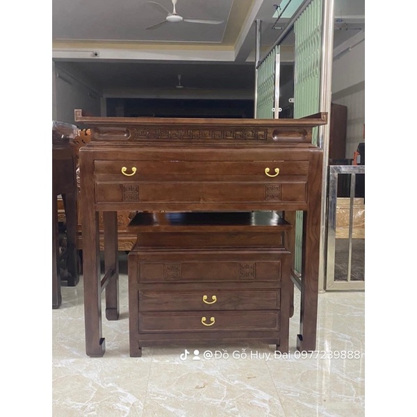 Bộ bàn thờ gỗ sồi đứng chung cư 127cm