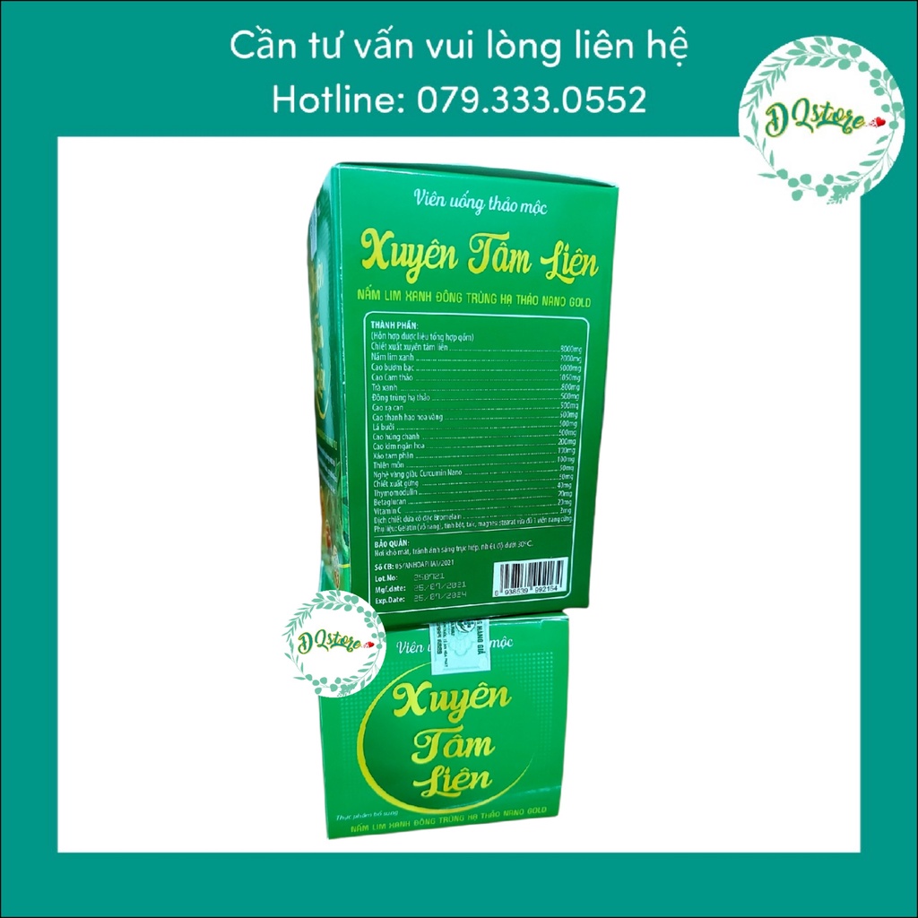 Viên uống thảo mộc Xuyên Tâm Liên hỗ trợ phòng ngừa các vấn đề về hô hấp - hộp 30 viên