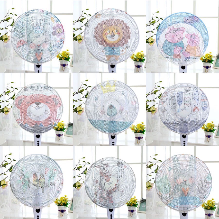 Lưới bọc quạt hình dễ thương ngộ nghĩnh có dây rút tùy chỉnh- an toàn cho bé_𝐏𝟑𝟓