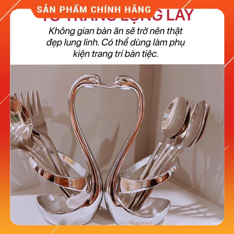 Set thìa dĩa Thiên Nga Rapido gồm 3 thìa 3 dĩa bằng inox không gỉ hàng chính hãng