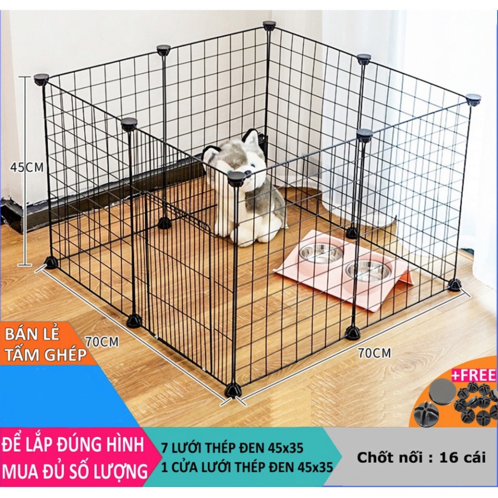 Chuồng chó, chuồng mèo (Bán Theo Tấm) bằng tấm nhựa ghép, tấm lưới sắt, thép 35x35