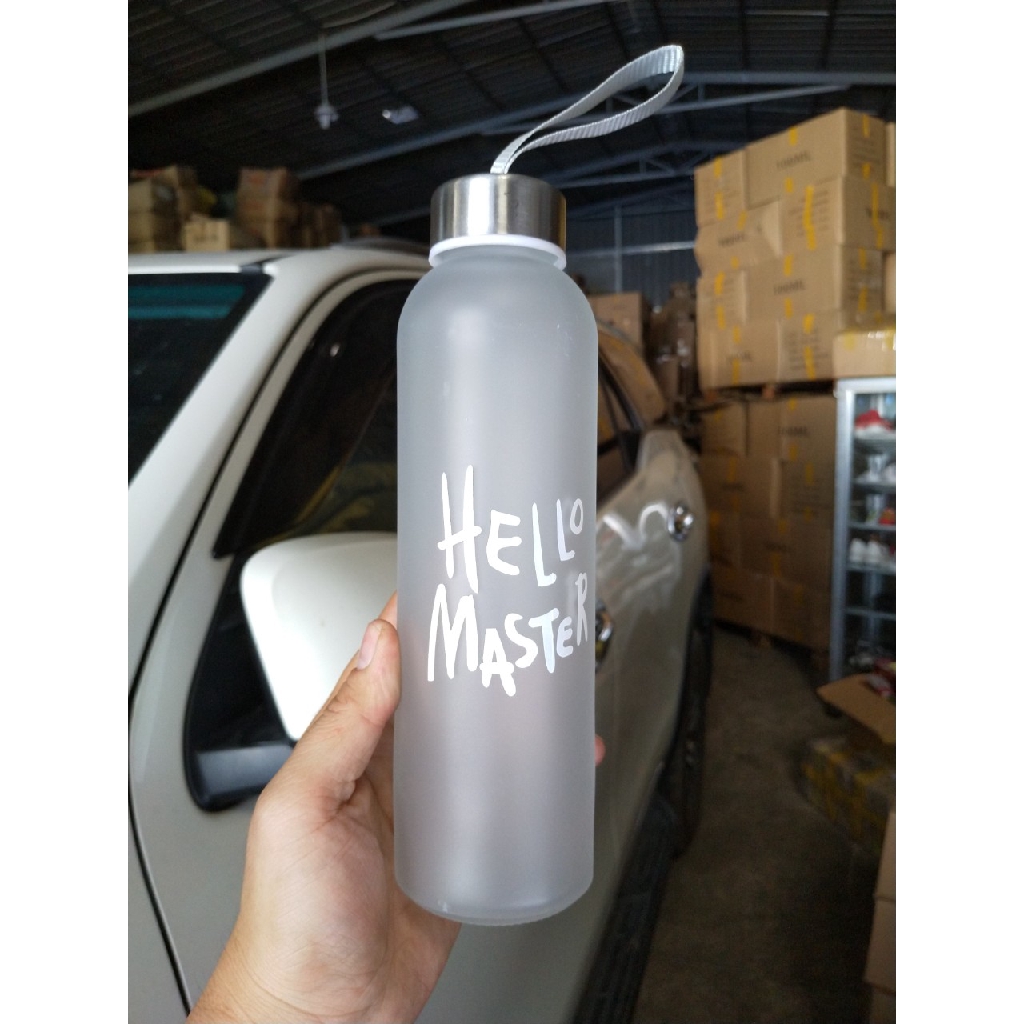 Bình Nước Thủy Tinh Hello Master 500ml Dây xách