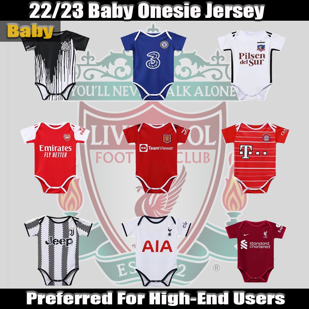 Bộ Áo Liền Quần Đội Tuyển Đá Banh Arsenal Mùa Giải 22 / 23 2022 / 23 Cho Bé 6 Tháng-2 Tuổi
