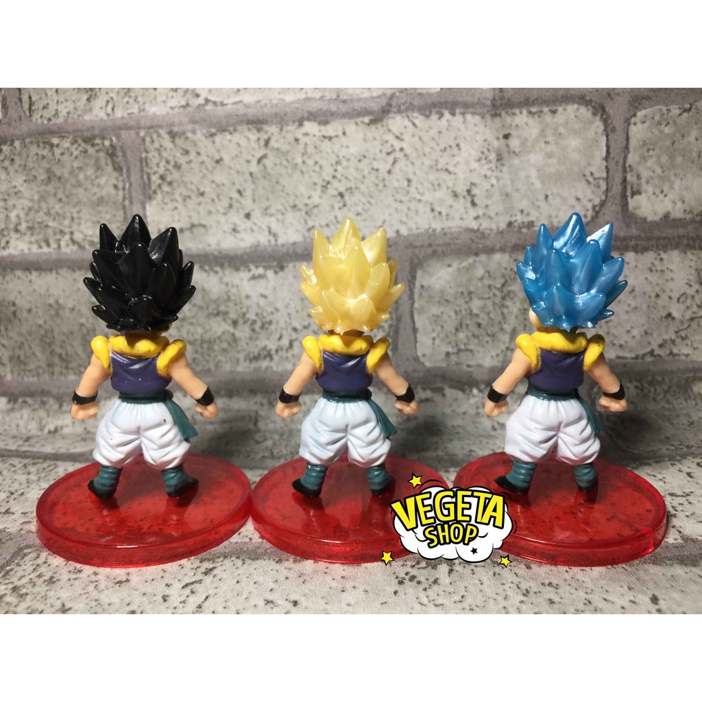 Mô hình Dragon Ball - Set 3 mô hình Gotenks SSJ Blue God - WCF - Cao 7cm