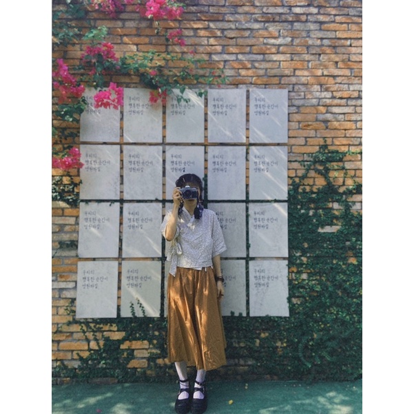Áo Hanbok hoa trơn vintage