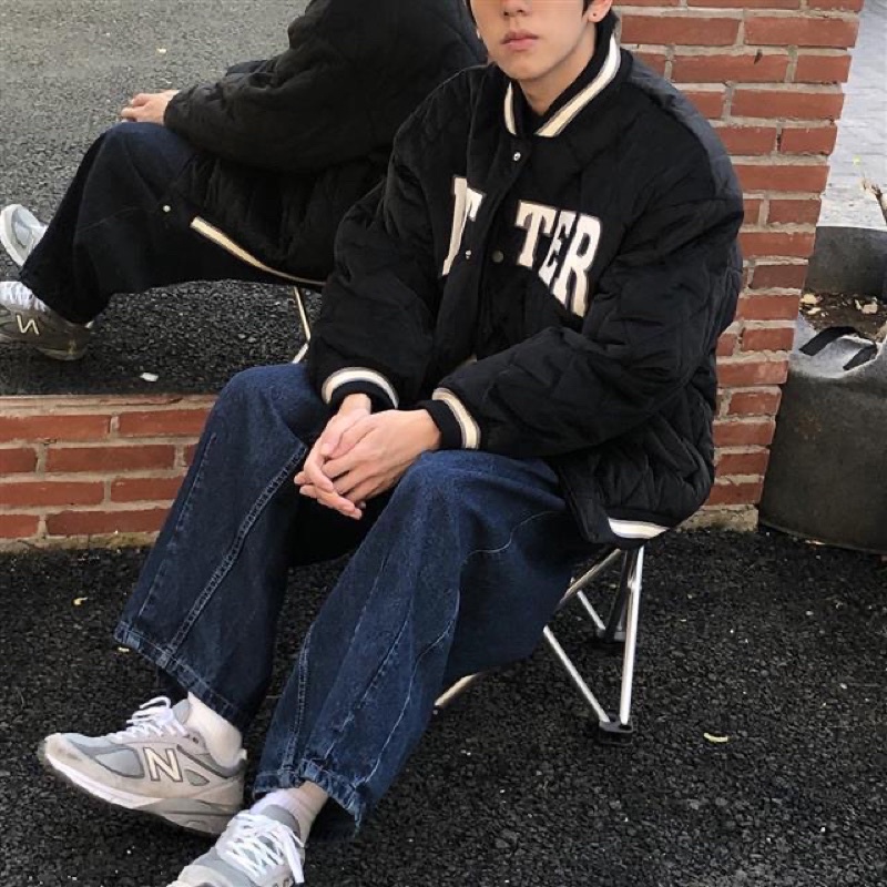 Áo bomber bóng chày nam nữ chất dày ấm phong cách thu đông