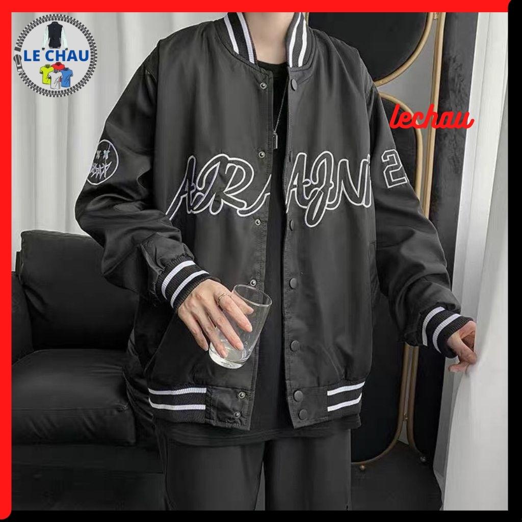 Áo khoác dù unisex form rộng kiểu bomber jackets nam nữ phong cách Hàn Quốc street style ARAGNP LECHAU AKD05 2 lớp xịn