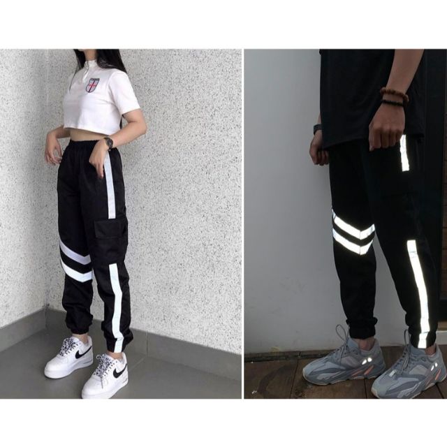 Quần jogger phản quang túi hộp chất Kaki (kèm video hình thật)