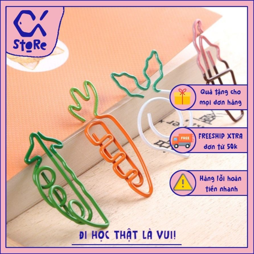 Đánh dấu trang, bookmark, kẹp giấy rau củ Cá store hình siêu cute (giao màu ngẫu nhiên)