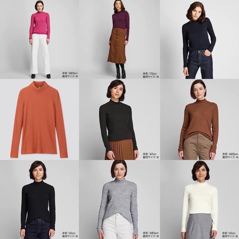 Áo len tăm cổ 3 phân uniqlo