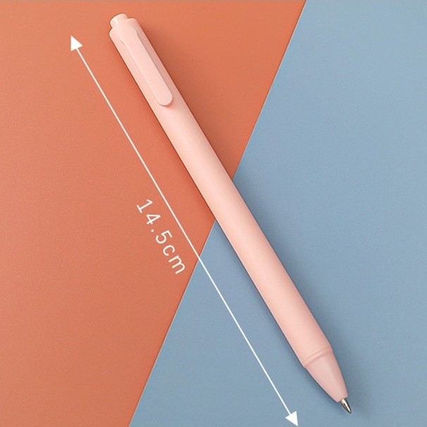 Bút gel bấm mực đen vỏ màu pastel retro nhám ngòi 0.5mm cho văn phòng phẩm