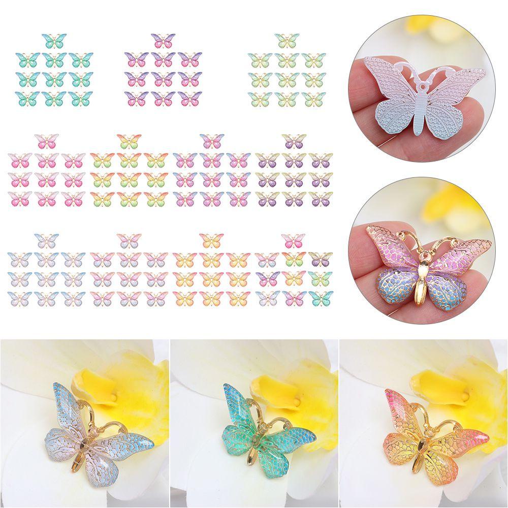 Set 10 Phụ Kiện Trang Trí Điện Thoại Hình Bướm Xinh Xắn