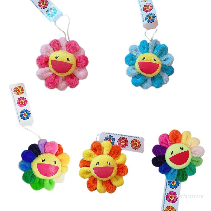 Móc khóa hình hoa hướng dương màu cầu vồng dễ thương