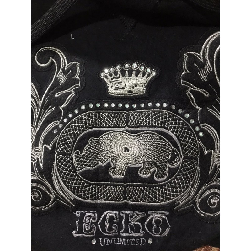 Áo khoác nỉ Ecko Unltd màu đen vinatge thêu logo cực hiếm size XL