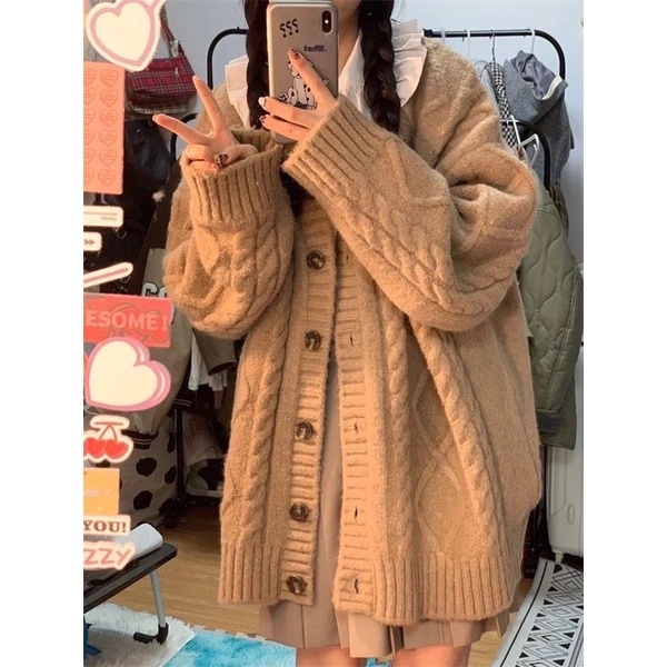 ÁO KHOÁC LEN CARDIGAN BASIC PHONG CÁCH RETRO/VINTAGE