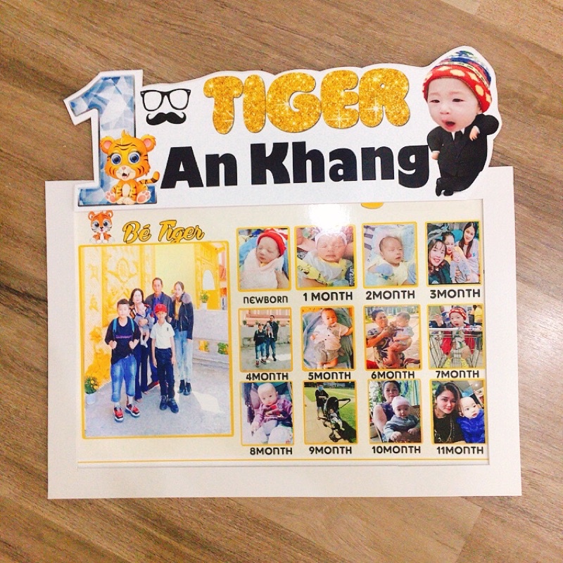 Khung ảnh 12 tháng bé trai