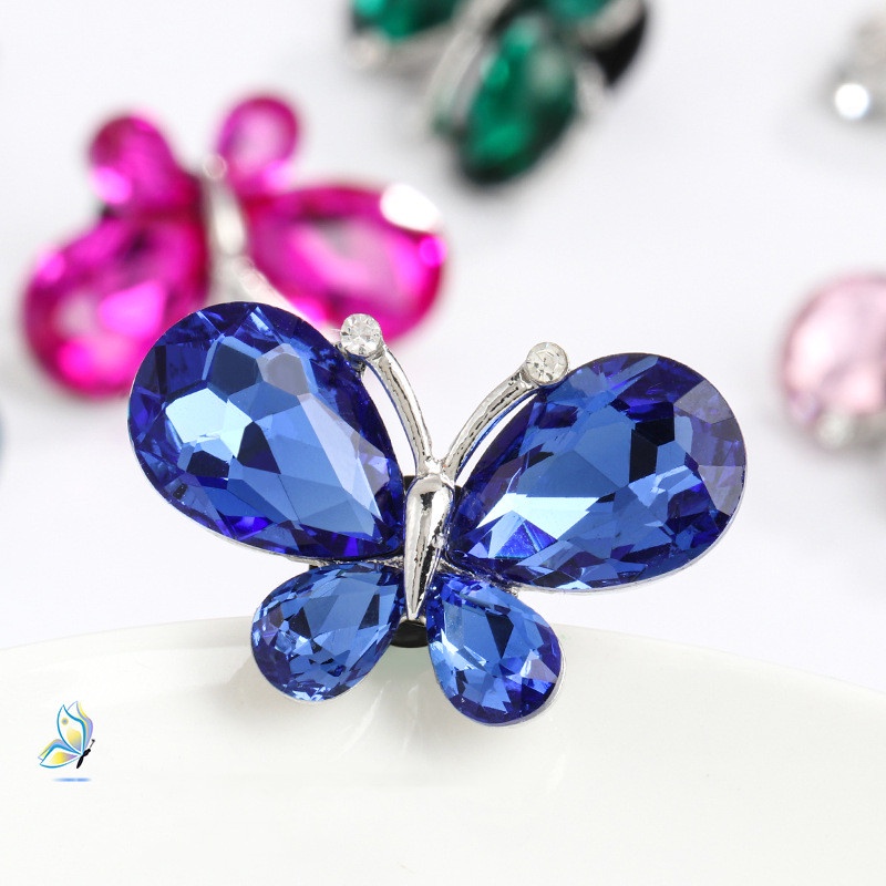 Phụ Kiện Khóa Giày Handmade Bằng Hợp Kim Đính Đá Hình Giọt Nước / Bướm Màu Sắc