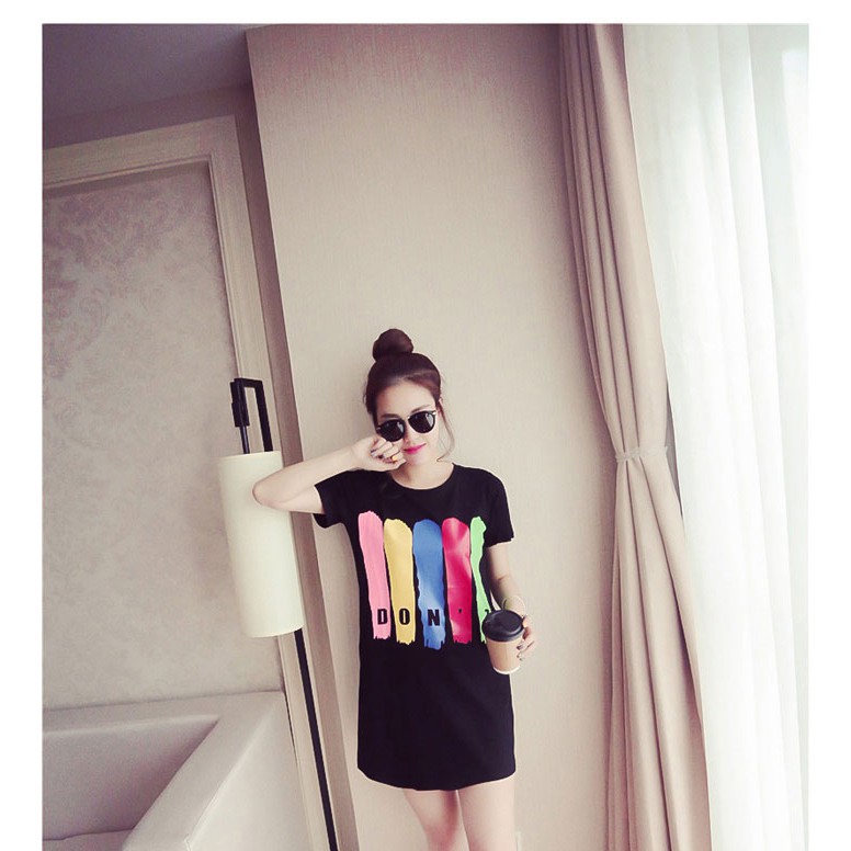 FREESHIP ĐƠN 99K_ Đầm thun tay ngắn họa tiết đáng yêu thời trang nữ