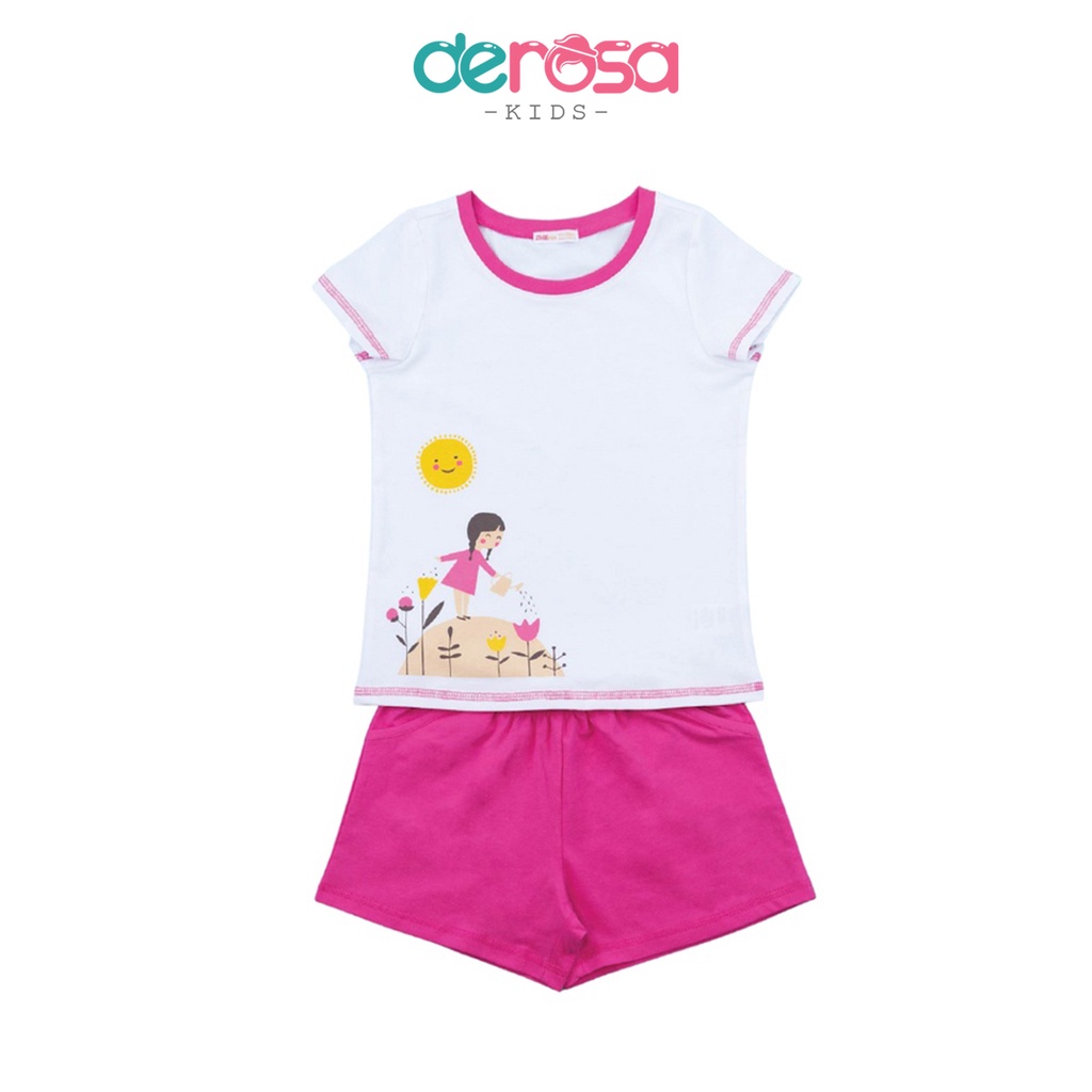 Bộ quần áo cho bé gái DEROSA KIDS chất liệu cotton cho bé 3 - 8 tuổi 014-018
