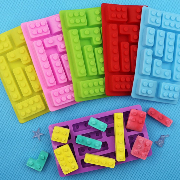 HCM - Khuôn silicon đổ rau câu socola trang trí các khối lego xếp hình