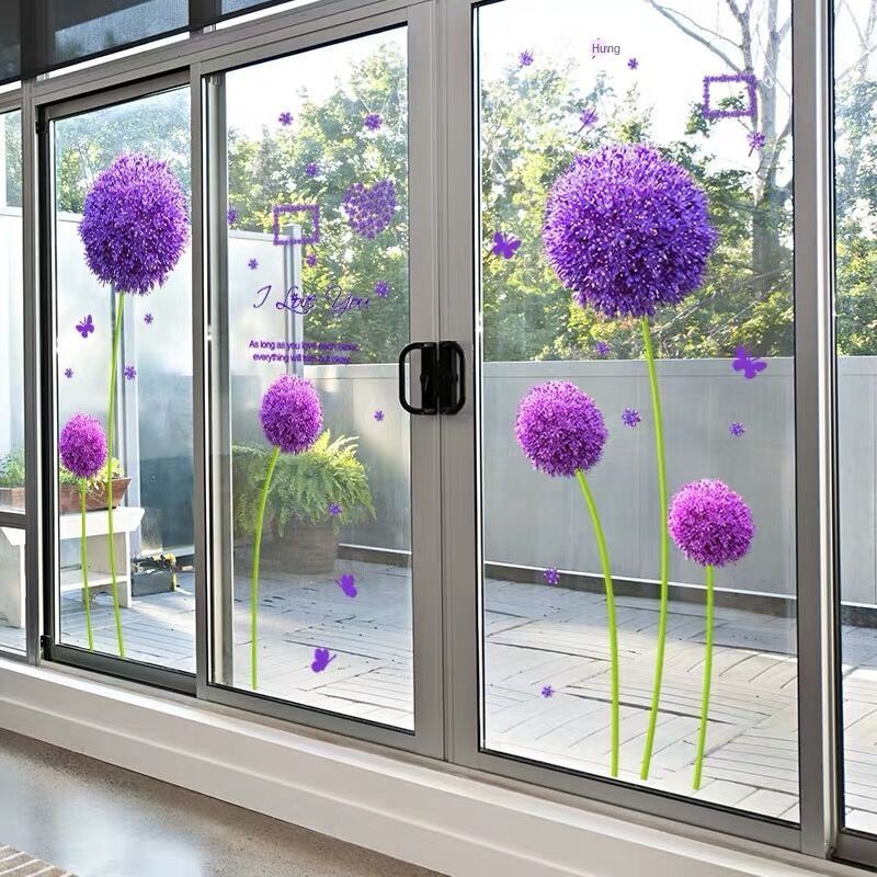 Giấy dán kính cửa sổ hoa tường 3d ba chiều sáng tạo cá tính ban công phòng bếp đề can tắm