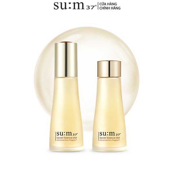 [Mã VISAPREMIUM giảm 150K]Xịt khoáng nước thần Su:m37 Secret Essence Mist 60+60ml