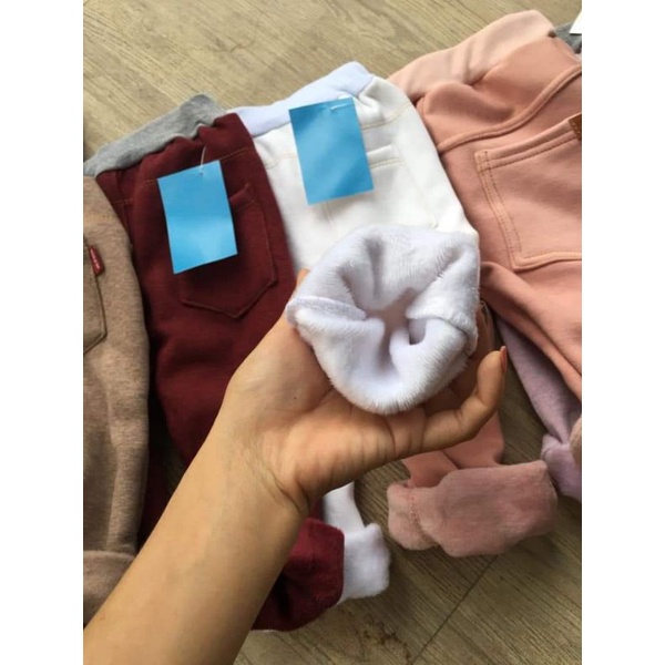 Quần jean nỉ lót lông dày cộc cho bé 7_10kg