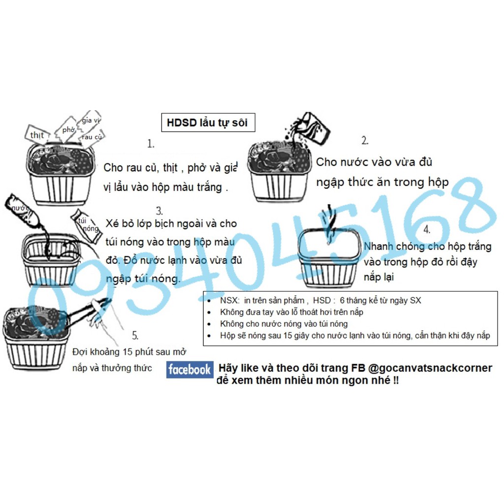 Lẩu tự sôi - Cơm tự sôi KHÔNG CAY