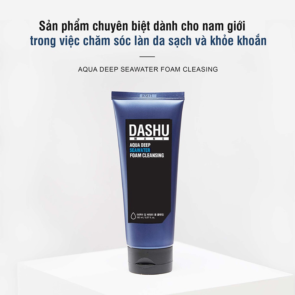 Bộ sản phẩm chăm sóc da DASHU Sữa rửa mặt 150ml và Kem chống nắng 50ml dành cho nam chính hãng Hàn Quốc CSD01