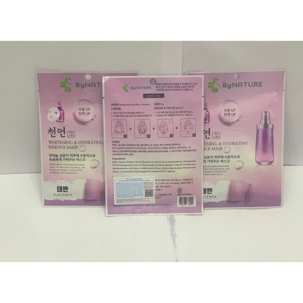 MẶT NẠ DƯỠNG TRẮNG DA CẤP ẨM HÀN QUỐC BYNATURE CÓ CHỨA NIACINAMIDE