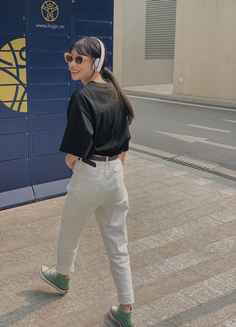 Jeans baggy trắng 6861