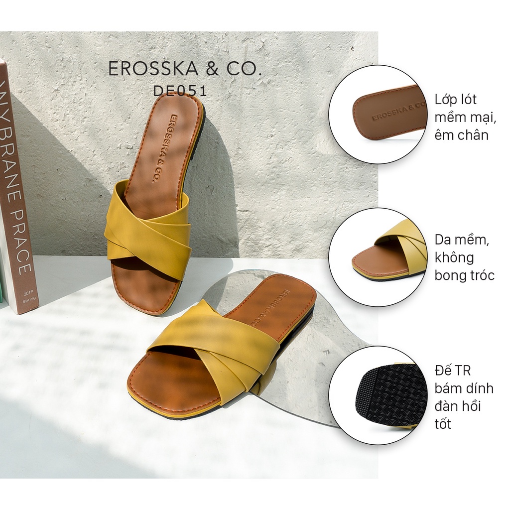 Erosska - Dép đi biển thời trang Erosska 2022 quai ngang_ DE051