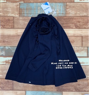 Váy viscose riềm hoa cầu kỳ(navy)