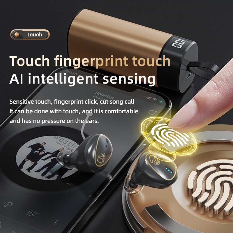 Tai Nghe Nhét Tai Bluetooth VANTEENIE 2022 Âm Thanh HiFi Chất Lượng Cao Kèm Mic Chống Ồn Chơi Game