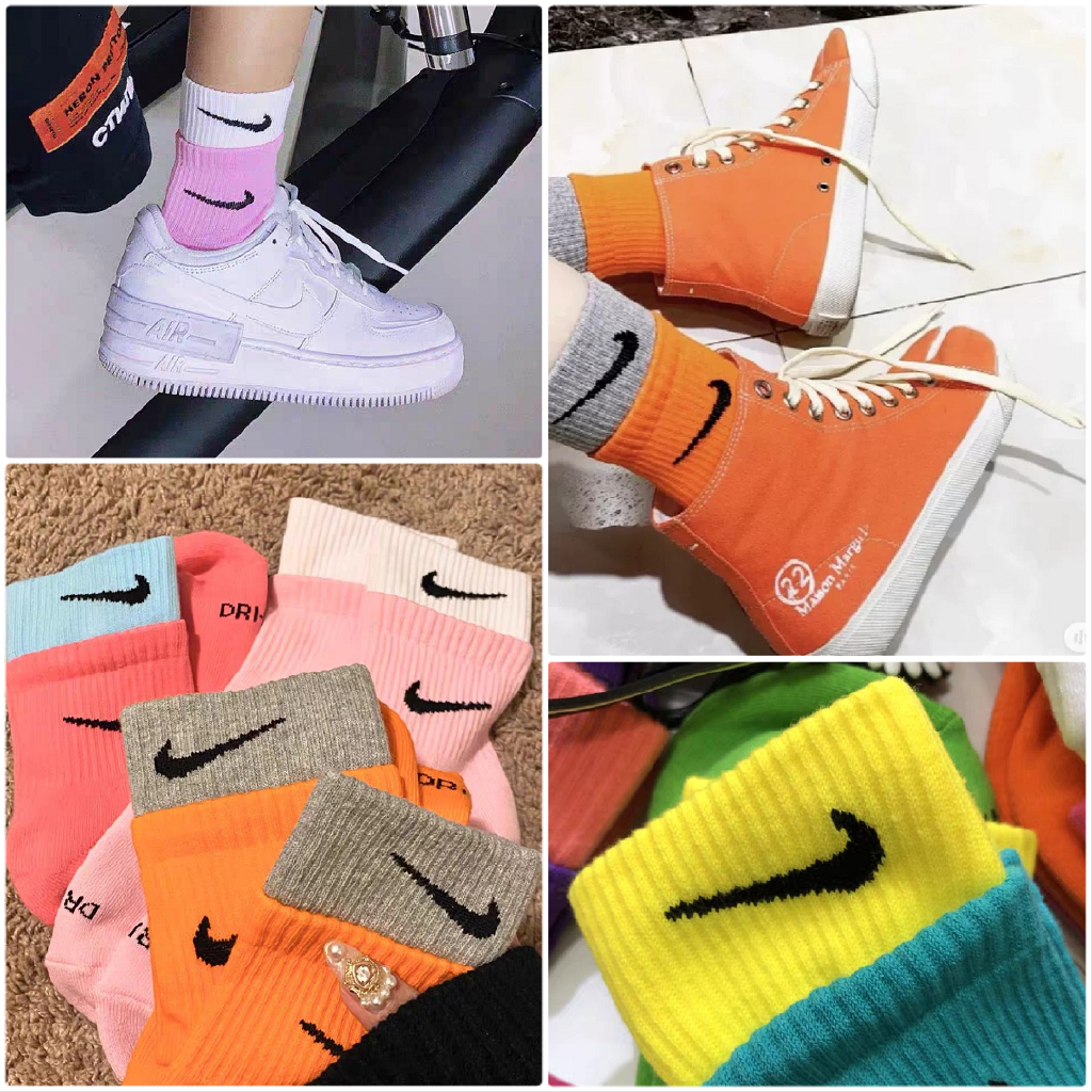 Tất Vớ Nike Cổ Cao Hai Màu Full Màu Chuẩn Đẹp Phong Cách