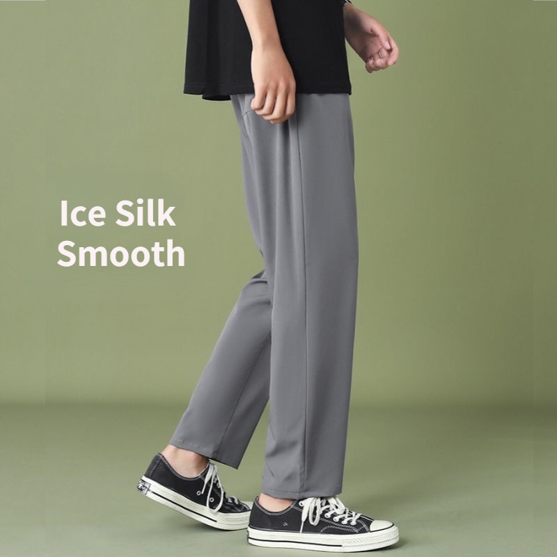 Quần Lửng Ống Rộng Bằng Lụa Mát Thời Trang Mùa Hè Dành Cho Nam
