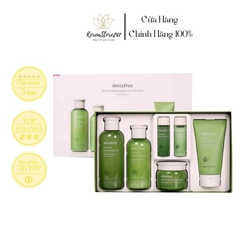 Set Bộ Dưỡng Da Trà Xanh Green Tea Innisfree 6 món Dưỡng Trắng, Mềm Mịn KoreaStore