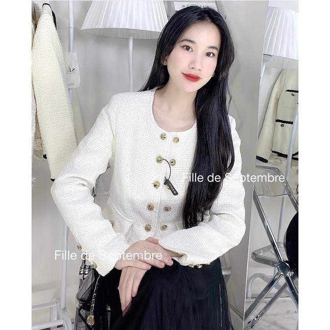 Áo dạ TWEED cúc đồng 4 màu