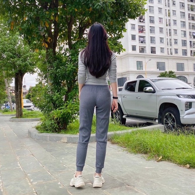 Quần thun nữ jogger len tăm co giãn dáng ôm body siêu tôn dáng, quần thun nữ bo gấu form ôm dáng legging
