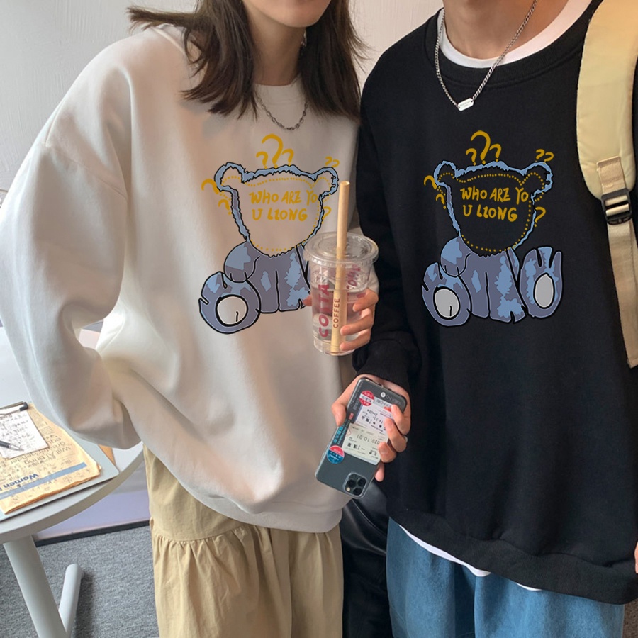 Áo sweater tay dài cổ tròn in chữ phong cách Harajuku Hàn Quốc dễ phối đồ cho nam và nữ size S-3XL 2021 | BigBuy360 - bigbuy360.vn