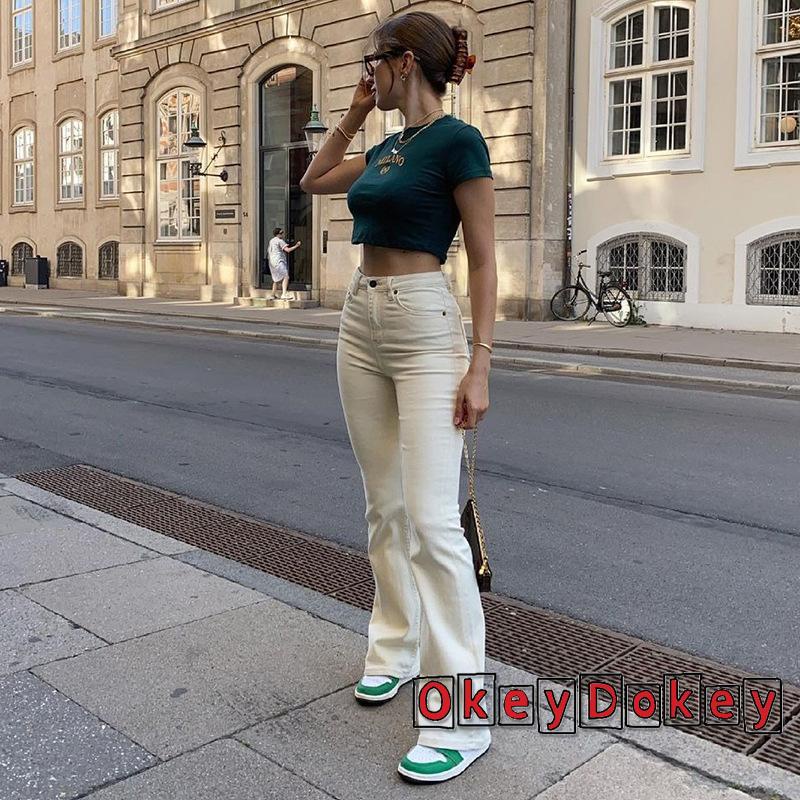 Áo Thun T-shirt Tay Ngắn Cổ Tròn In Chữ Số ODokey-Y2K Thời Trang Xuân Thu Dành Cho Nữ