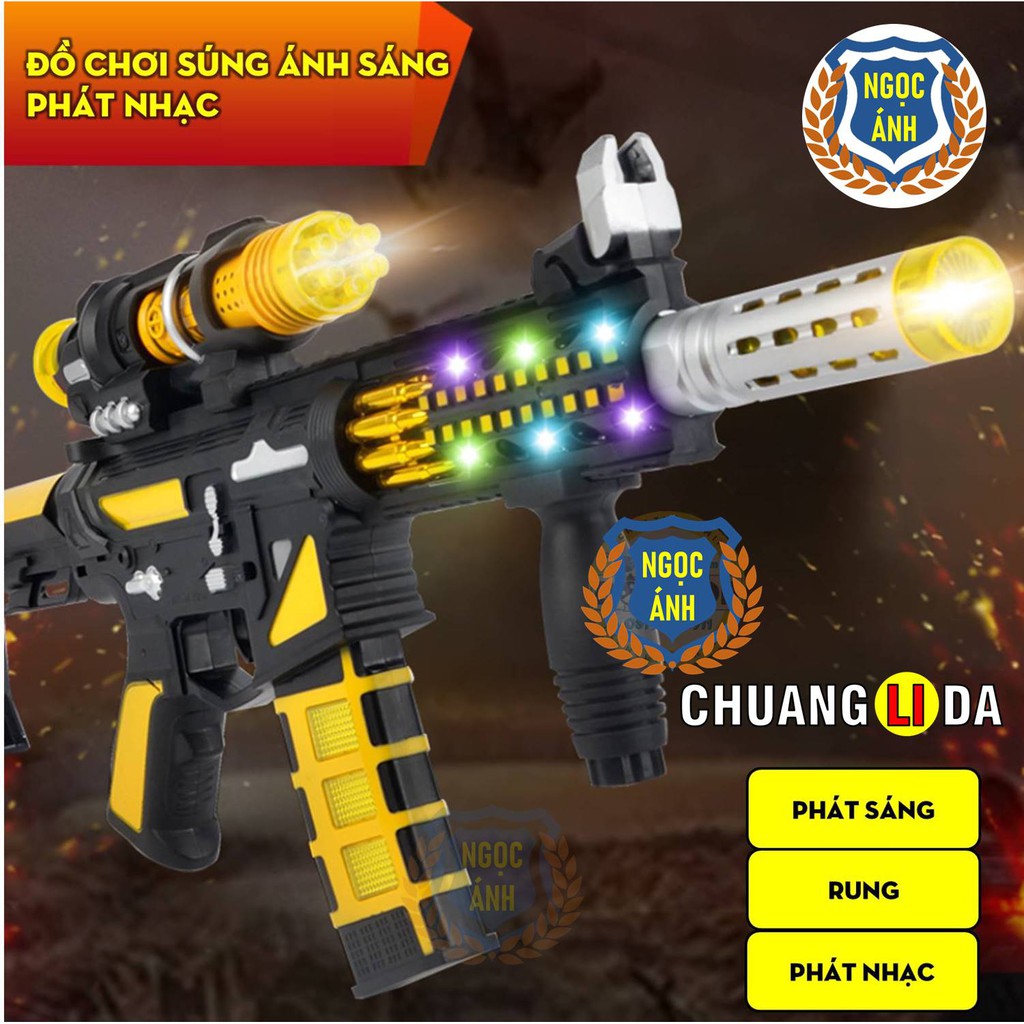 Đồ Chơi Súng Nhựa Ánh Sáng Phát Nhạc Dùng Pin ChuangLiDa CLD3 (Tặng Kèm Pin) - Shop Ngọc Ánh