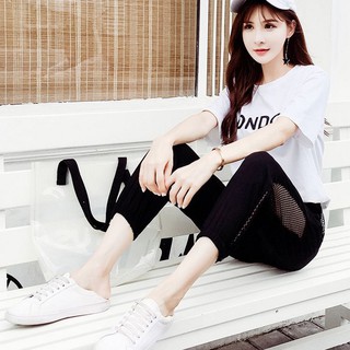 Quần jogger thể thao nữ phối lưới